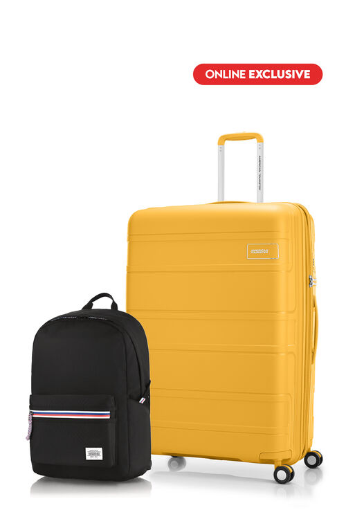 Bundle American Tourister Koper Litevlo Yellow Large + Carter Backpack 1 Black