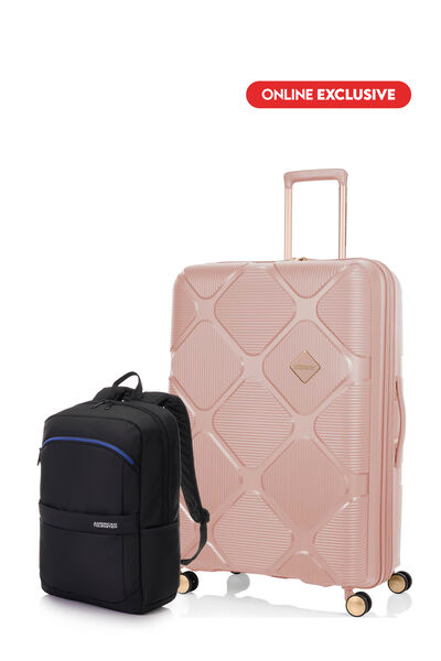 Bundle American Tourister Koper Instagon Peach Blossom Large + Kamden II 3.0 Backpack 1 Black