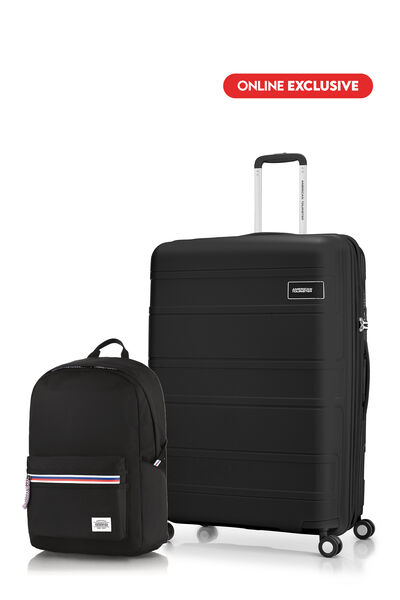 Bundle American Tourister Koper Litevlo Black Large + Carter Backpack 1 Black