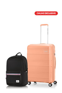 Bundle American Tourister Koper Litevlo Apricot Medium + Carter Backpack 1 Black