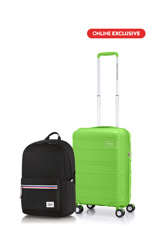 Bundle American Tourister Koper Litevlo Lime Cabin + Carter Backpack 1 Black