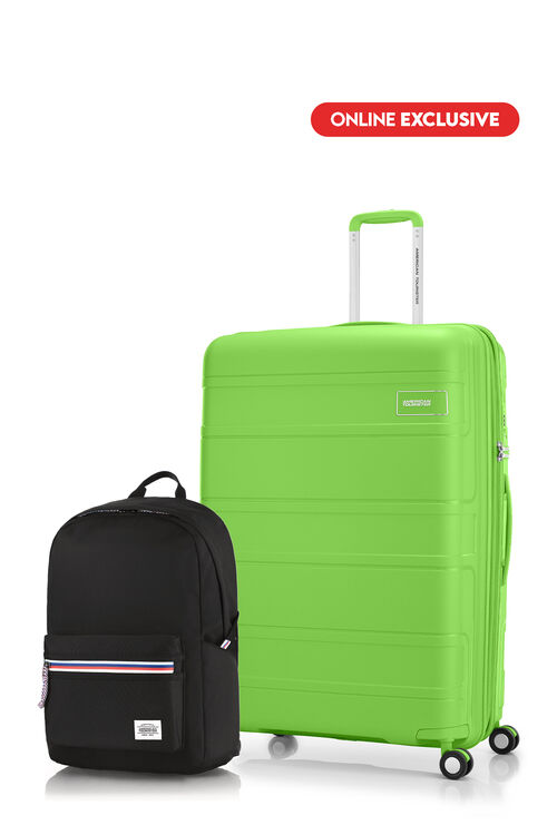 Bundle American Tourister Koper Litevlo Lime Large + Carter Backpack 1 Black