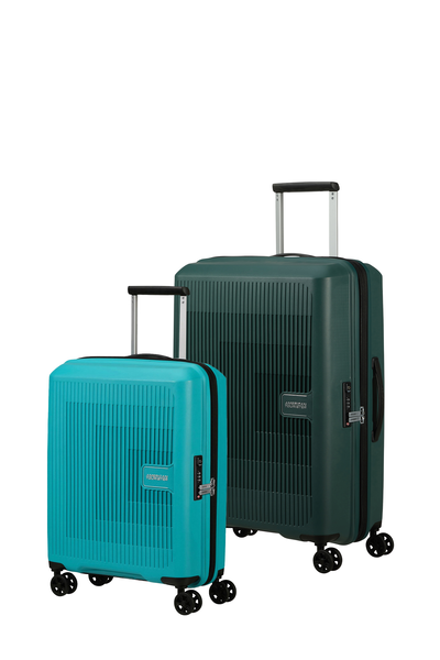 American Tourister Bundle Koper Aerostep Cabin Turquoise Tonic + Medium Dark Forest