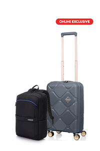Bundle American Tourister Koper Instagon Dark Grey Cabin + Kamden II 3.0 Backpack 1 Black