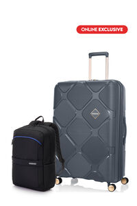 Bundle American Tourister Koper Instagon Dark Grey Large + Kamden II 3.0 Backpack 1 Black