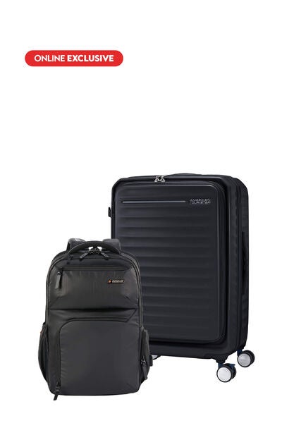 Bundle Set Frontec Medium Black + Segno 2.0 Backpack Black